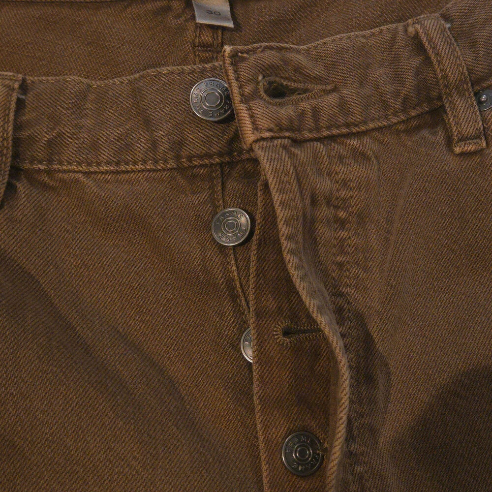 FRAME Denim Le Low Baggy Wide Leg Jeans 30 Brown Bronzite Rigid 90s - Picture 4 of 10
